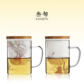|Sticla pentru prepararea de ceai ceașcă de ceai de separație apă cupa biroul de acasă de bărbați și femei capacitate mare de flori ceașcă de ceai cu filtru